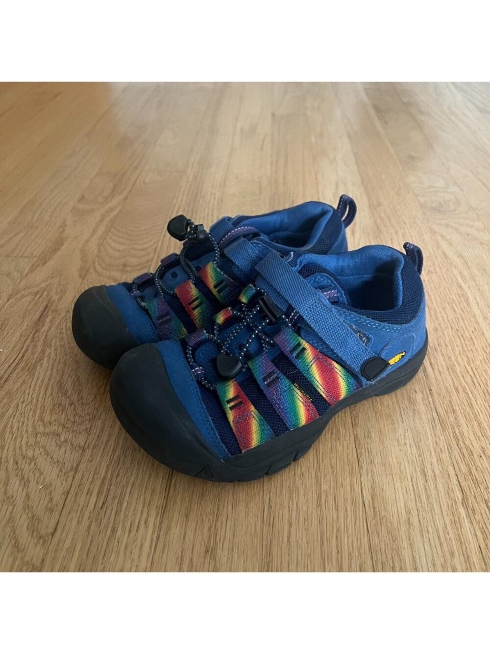 Keen Newport H2Sho Water Hiking Shoes Blue Rainbow Big Kid's Size 3